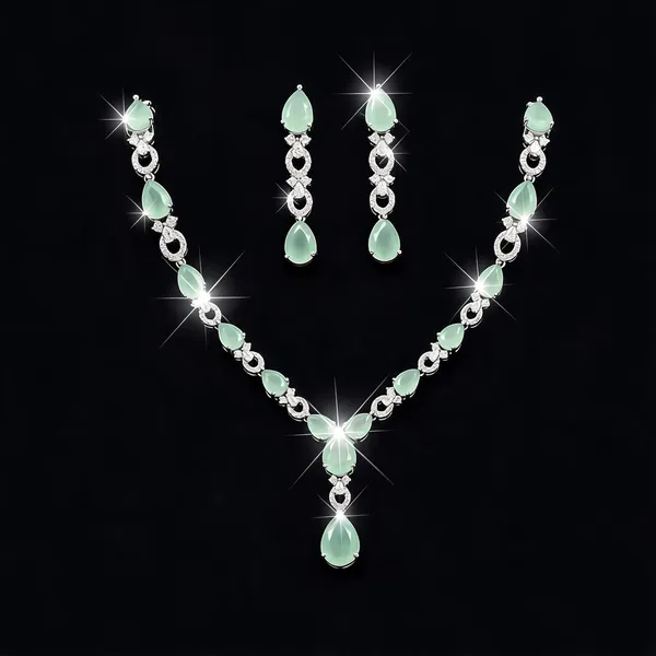 Silver_Mint_Alloy_Cubic_Zirconia_Necklace_Earrings_Set_For_Women