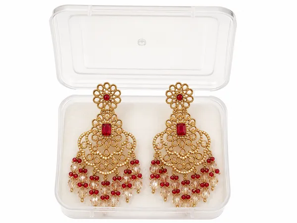 Golden_Red_Alloy_Floral_Stone_Chandelier_Drop_Earrings_For_Women