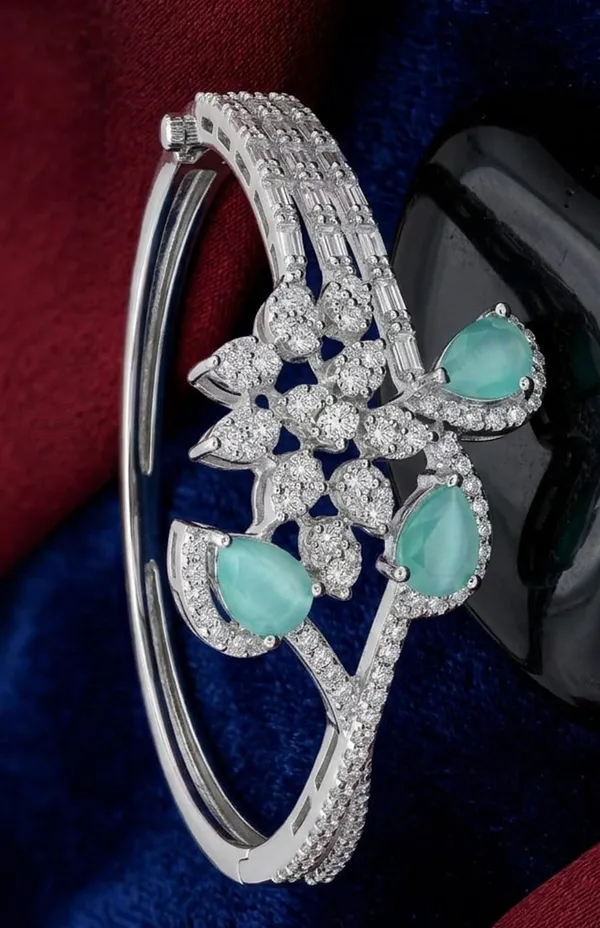 Silver_Turquoise_Alloy_Floral_Aqua_Stone_Open_Cuff_Bracelet_For_Women