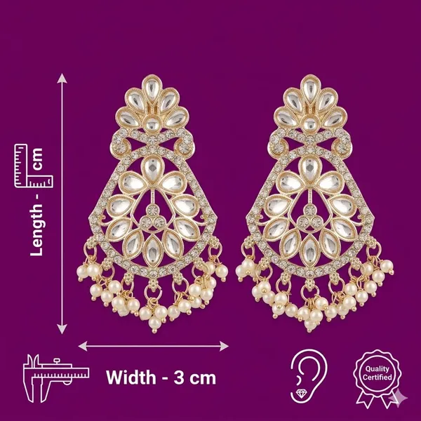 Gold_Alloy_Floral_Pearl_Drop_Chandelier_Earrings_For_Women