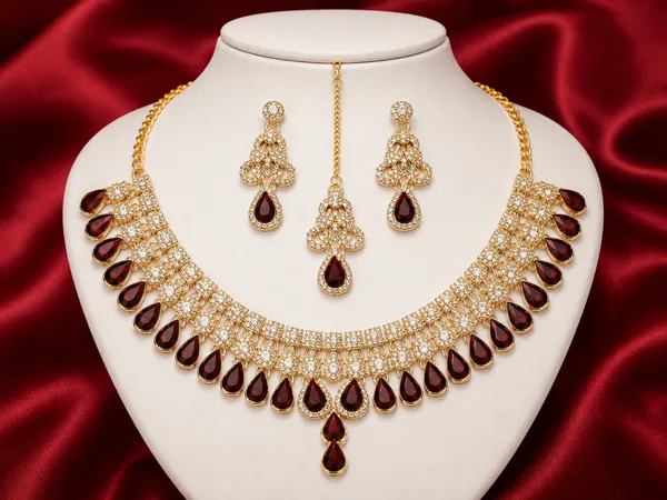 Gold_Red_Alloy_Teardrop_Stone_Necklace_Earrings_Maang_Tikka_Set_For_Women