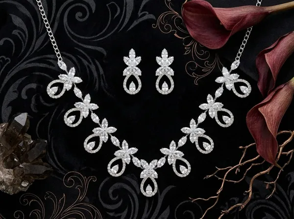 Silver_Alloy_Floral_Butterfly_Drop_Earrings_For_Women