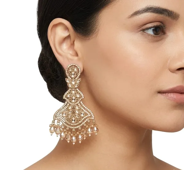 Gold_Alloy_Chandelier_Teardrop_Drop_Earrings_For_Women