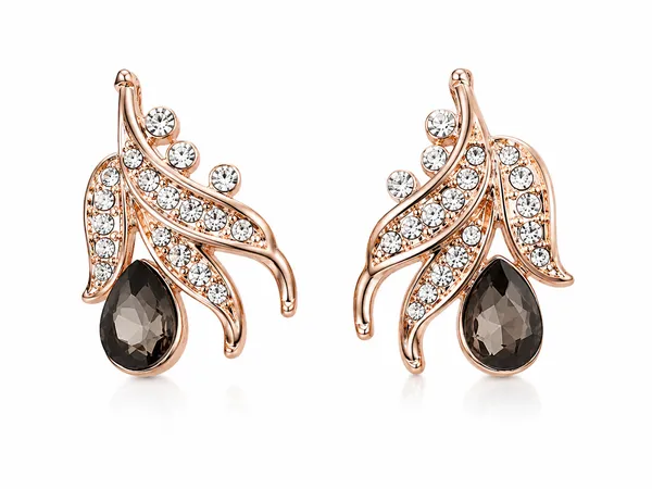 Rose_Gold_Alloy_Smoky_Grey_Crystal_Necklace_And_Earrings_Set_For_Women