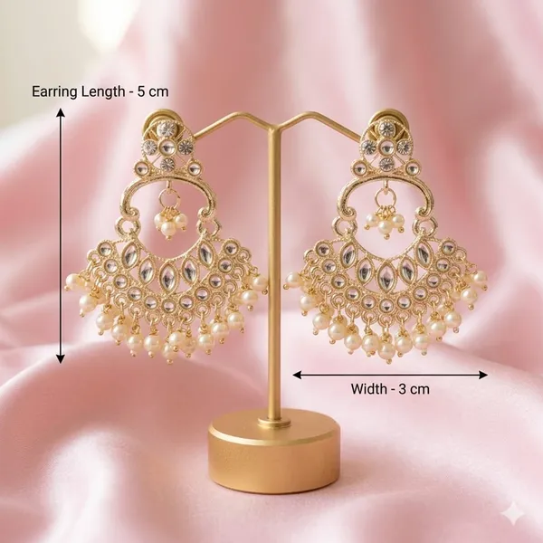 Gold_Alloy_Pearl_Embellished_Fan_Chandelier_Earrings_For_Women