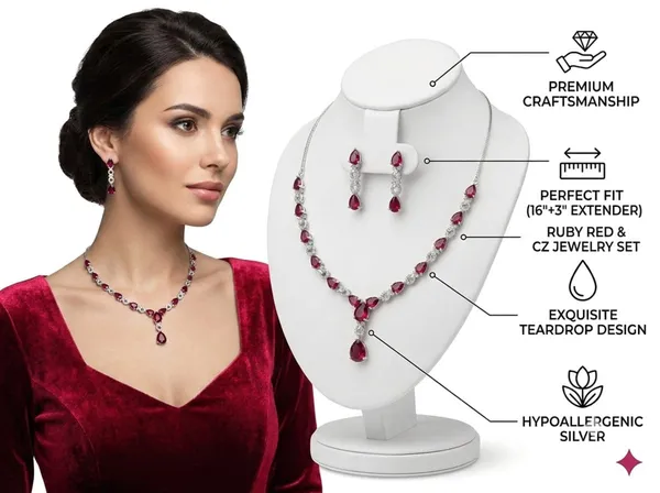Silver_Red_Alloy_Teardrop_Stone_Necklace_Earrings_Set_For_Women