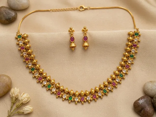 Golden_Multicolour_Alloy_Floral_Stone_Necklace_Earrings_Set_For_Women