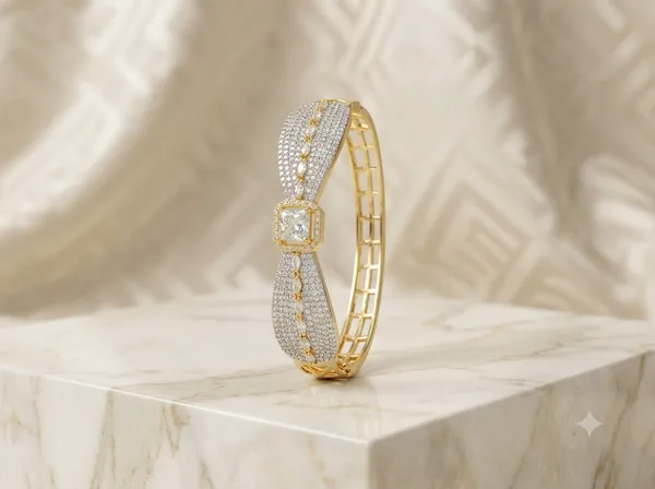 Gold_Silver_Alloy_Crystal_Bow_Open_Cuff_Bangle_Bracelet_For_Women