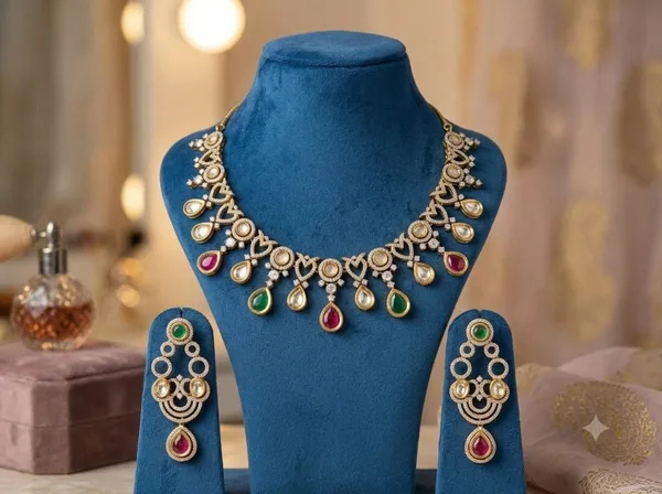 Gold_Multicolor_Alloy_Kundan_Necklace_And_Earrings_Set_For_Women