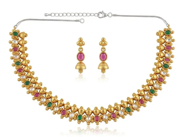 Golden_Multicolour_Alloy_Floral_Stone_Necklace_Earrings_Set_For_Women