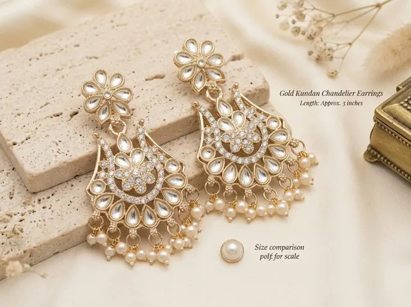 Silver_Gold_Alloy_Floral_Teardrop_Chandelier_Earrings_For_Women