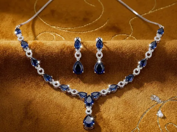 Silver_Blue_Alloy_Blue_Teardrop_Stone_Necklace_And_Earrings_Set_For_Women