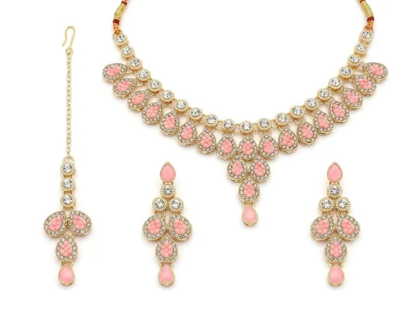 Pink_Golden_Alloy_Bridal_Necklace_Earrings_Maang_Tikka_Set_For_Women