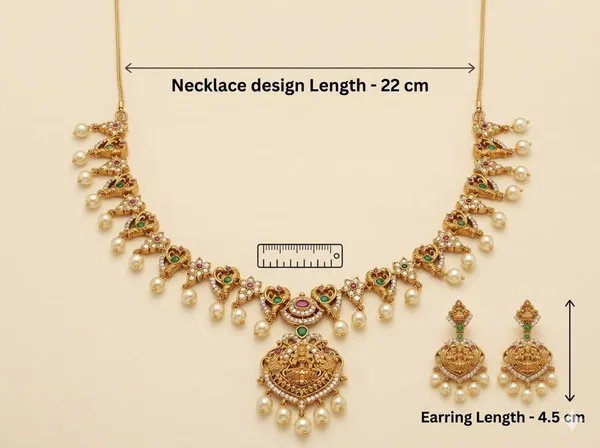 Golden_Alloy_Antique_Traditional_Temple_Necklace_And_Earrings_Set_For_Women