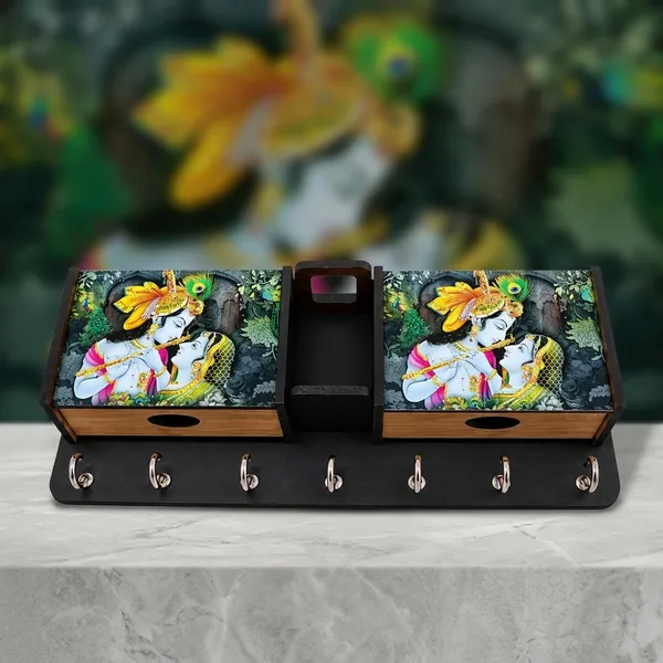 Wood_Fish_Traditional_Radha_Krishna_Wall_Key_Holder