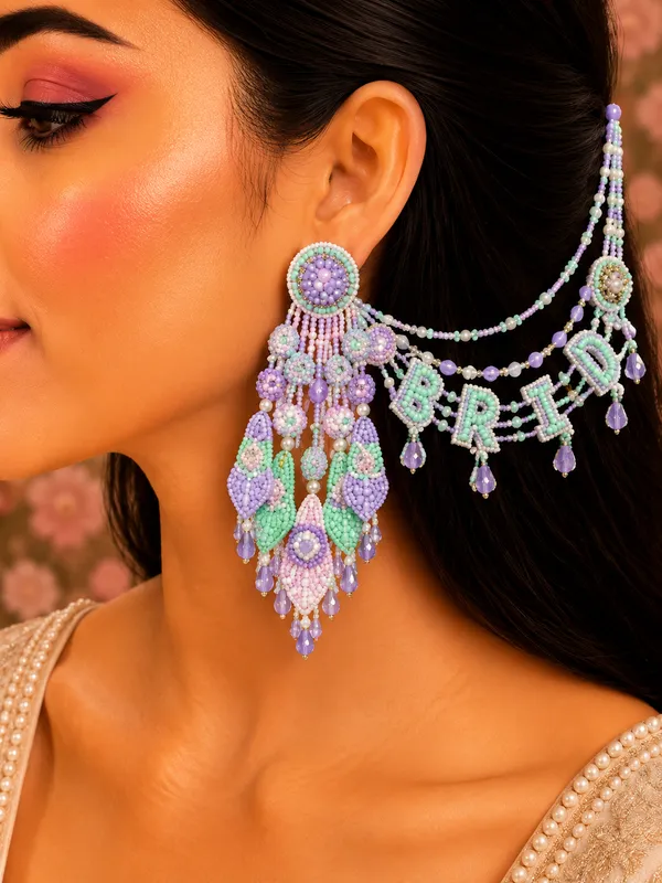 Bride_Tulip_Earring_with_earchains_for_Women
