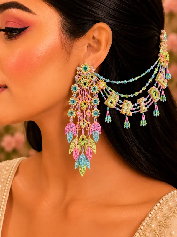 Zardozi_Bride_Earring_with_earchains_for_Women
