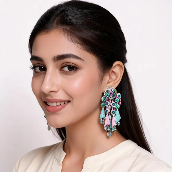 Mirror_Tulip_Earrings_with_earchains_for_women