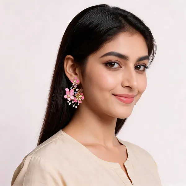 Pink_Floral_Resin_Earrings_for_Women