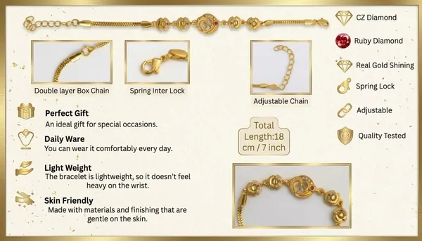 Gold_Tone_Stone_Link_Bracelet_for_Women