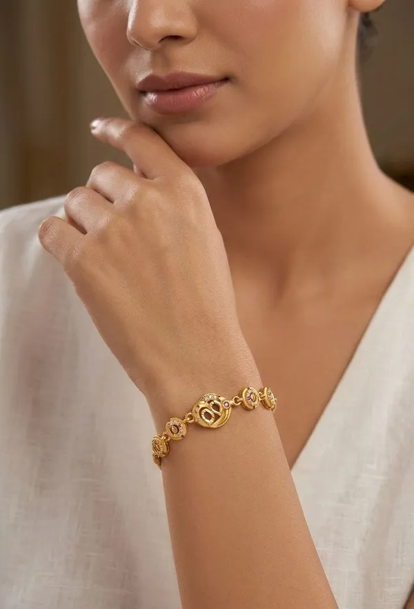 Gold_Tone_Stone_Link_Bracelet_for_Women