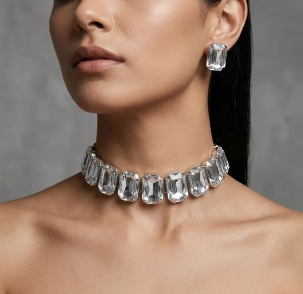 Silver_Tone_Crystal_Necklace_Set_for_Women