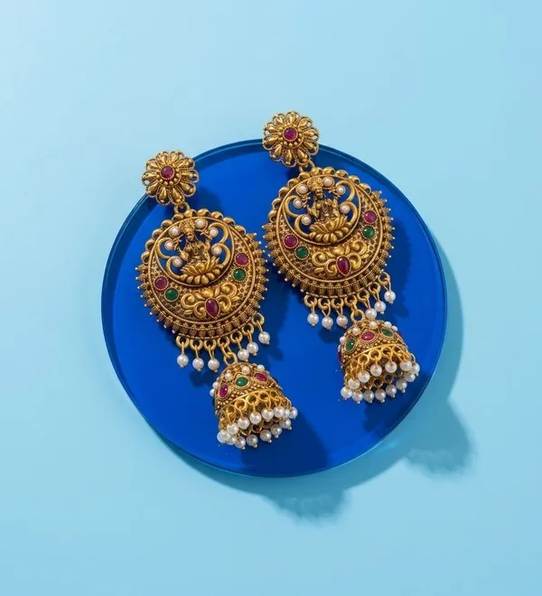 Gold_Brass_Temple_Stone-Studded_Jhumka_Earrings_For_Women