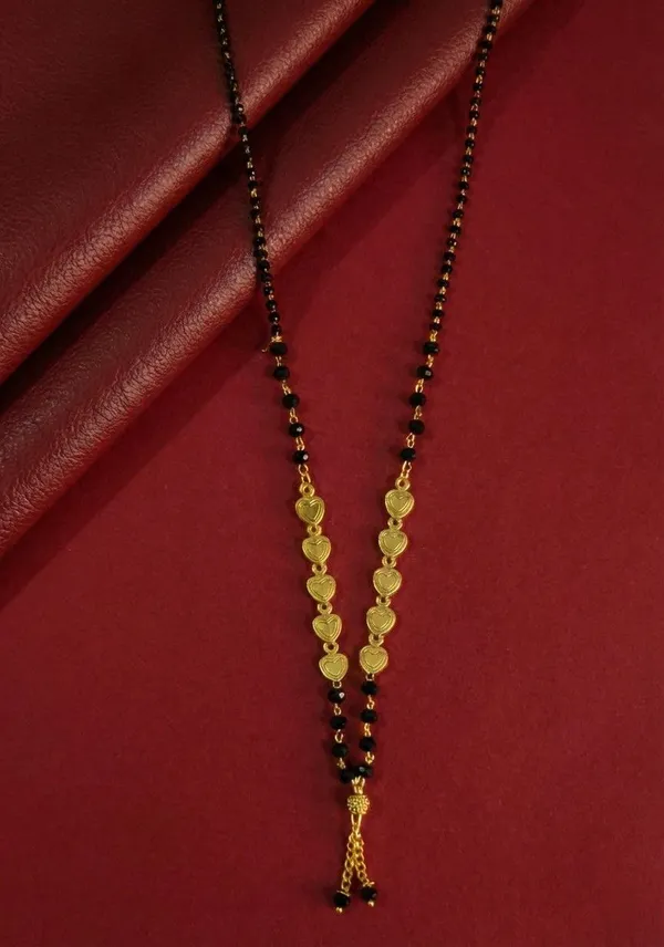 Gold_Brass_Black_Beaded_Heart_Floral_Mangalsutra_For_Women_-_Pack_of_2