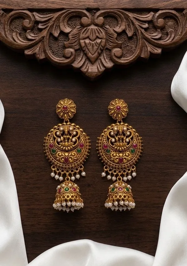 Gold_Brass_Temple_Stone-Studded_Jhumka_Earrings_For_Women