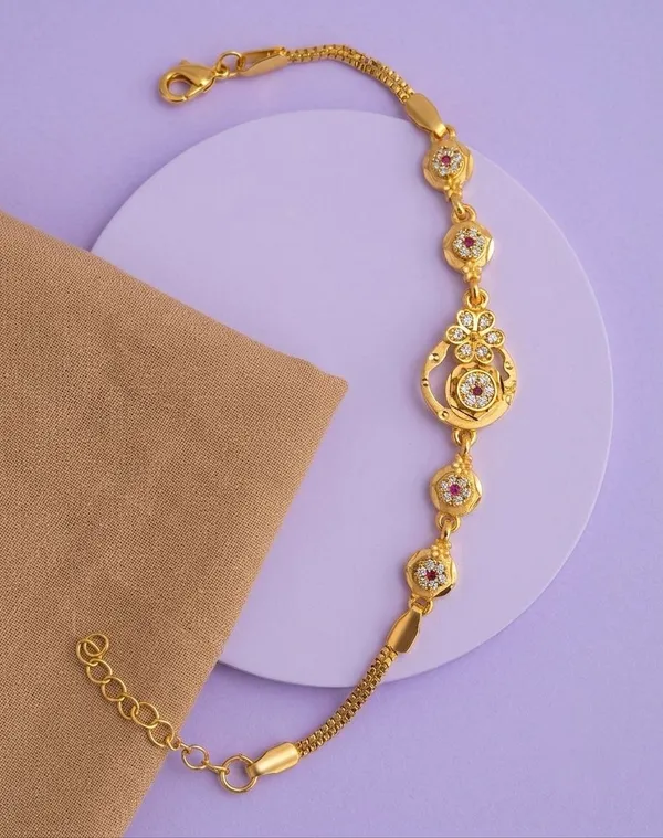 Gold-Tone_Floral_Design_Bracelet_for_Women