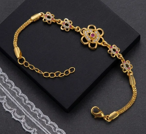 Gold-Toned_Floral_Bracelet_for_Women