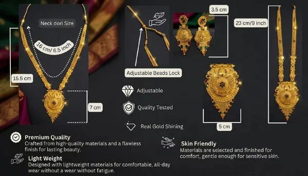 Gold-Tone_Traditional_Necklace_And_Earrings_Set_for_Women