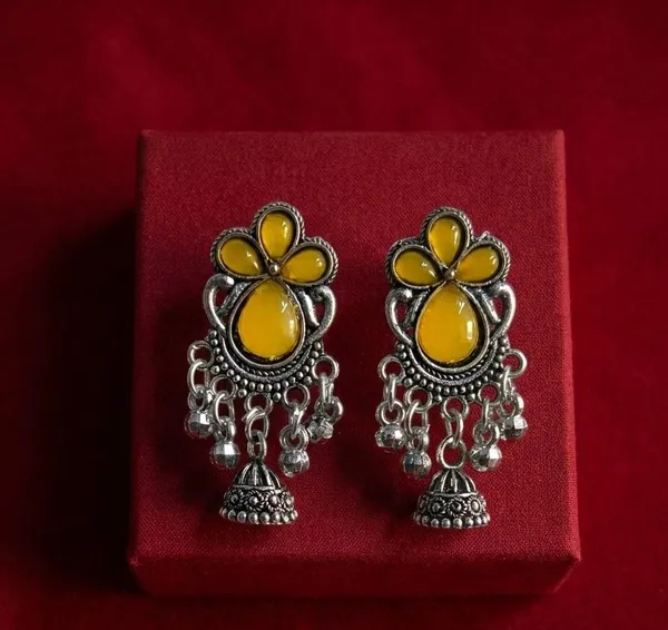 Yellow_Oxidised_Jhumka_Earrings_for_Women