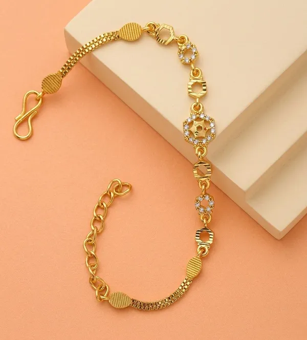 Gold_Tone_Geometric_Link_Bracelet_for_Women
