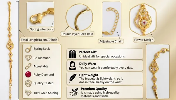 Gold-Tone_Floral_Design_Bracelet_for_Women