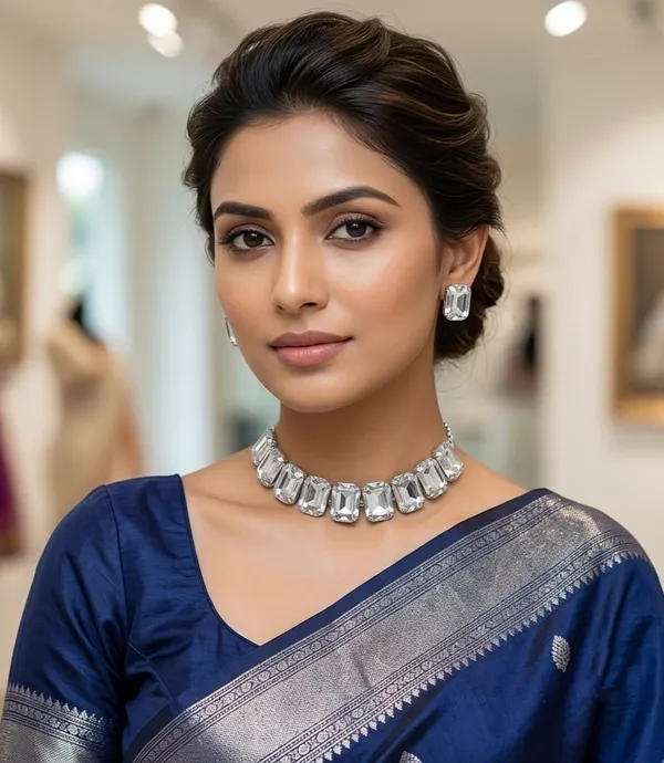 Silver_Tone_Crystal_Necklace_Set_for_Women