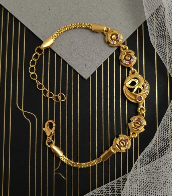 Gold_Tone_Stone_Link_Bracelet_for_Women