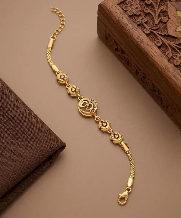 Gold_Tone_Stone_Link_Bracelet_for_Women