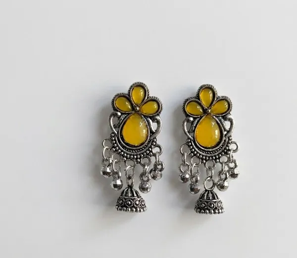 Yellow_Oxidised_Jhumka_Earrings_for_Women