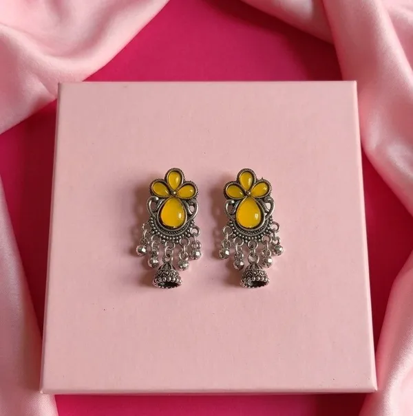 Yellow_Oxidised_Jhumka_Earrings_for_Women