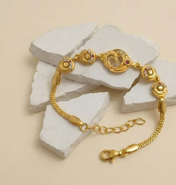 Gold_Tone_Stone_Link_Bracelet_for_Women