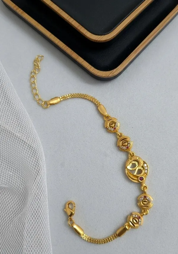 Gold_Tone_Stone_Link_Bracelet_for_Women