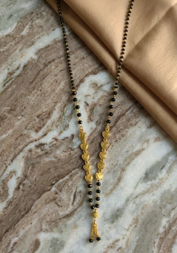 Gold_Brass_Black_Beaded_Heart_Floral_Mangalsutra_For_Women_-_Pack_of_2