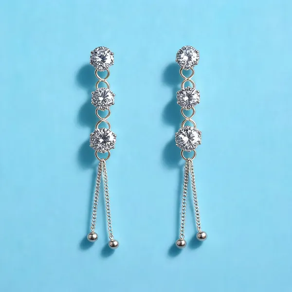 Silver_Brass_Rhinestone_Vertical_Drop_Earrings_For_Women_-_Pack_of_2