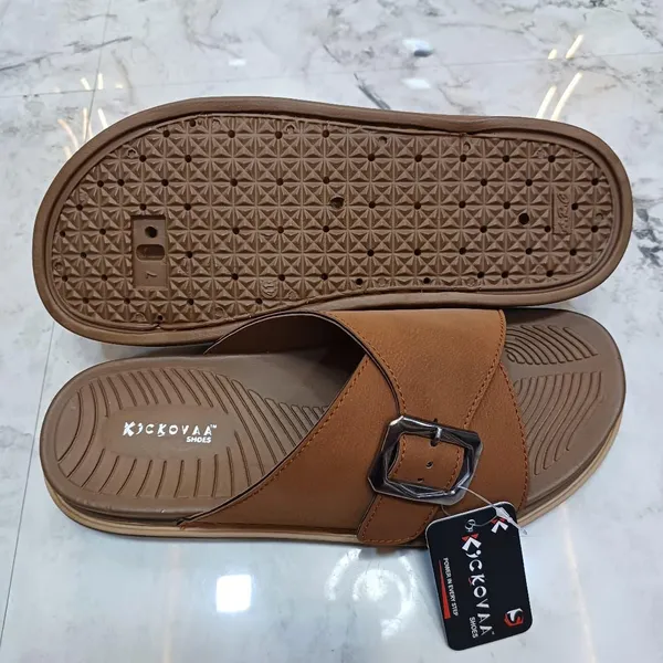 Brown_Synthetic_Leather_Cross_Strap_Buckle_Sandals_For_Men