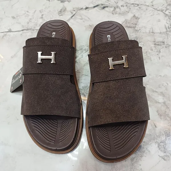Brown_Synthetic_Leather_Slip-On_Sandals_For_Men