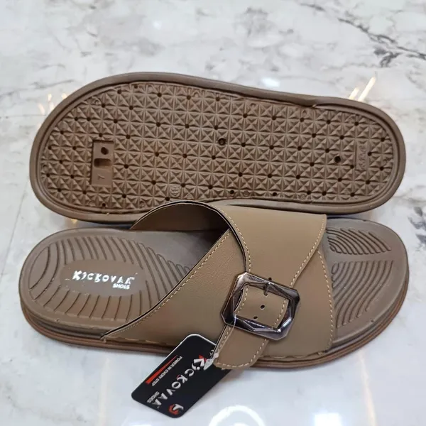 Brown_Synthetic_Leather_Crossover_Buckle_Strap_Sandals_For_Men