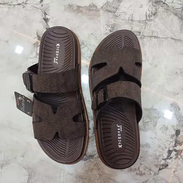 Brown_Synthetic_Leather_Double_Buckle_Strap_Sandals_For_Men