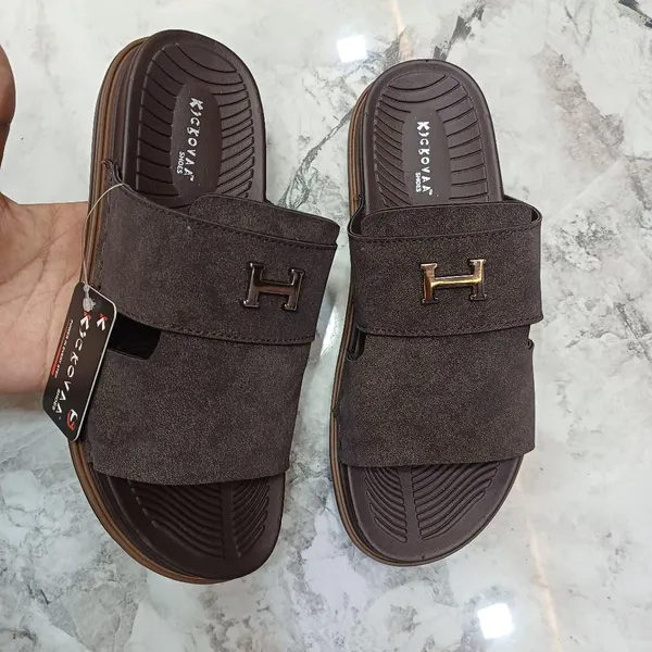 Brown_Synthetic_Leather_Slip-On_Sandals_For_Men