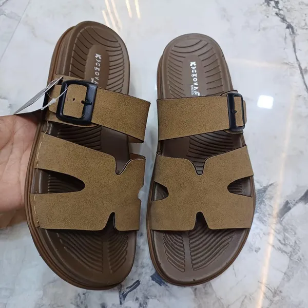 Brown_Synthetic_Leather_Open_Toe_Buckle_Strap_Sandals_For_Men